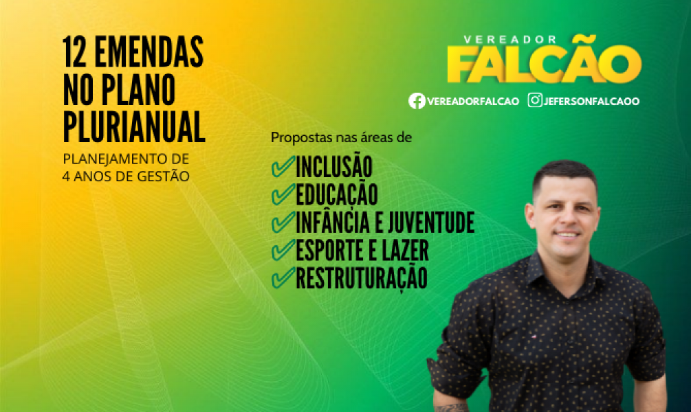 Falcão propõe 12 emendas para investimentos em Inclusão, Educação, Infância e Juventude e Esportes 