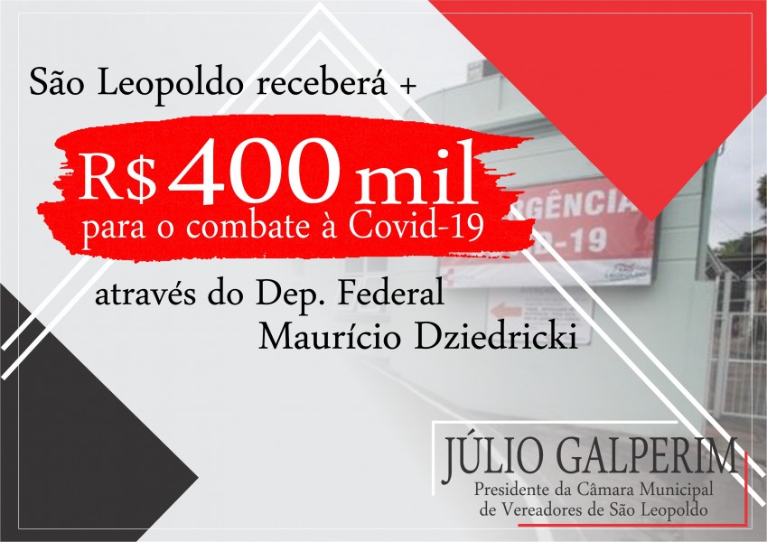 São Leopoldo receberá mais R$ 400 mil para o combate à Covid-19
