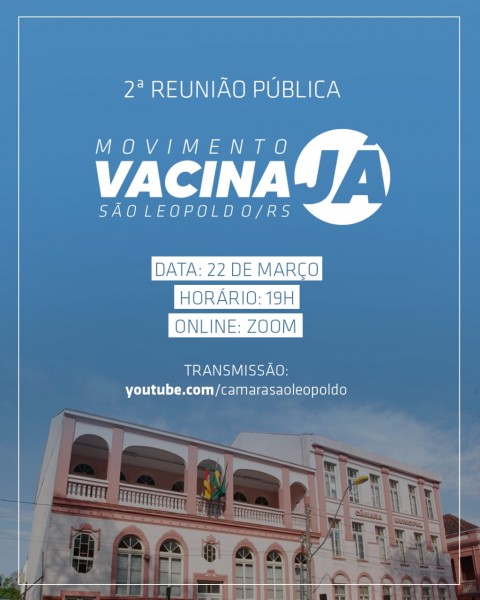 Câmara convida para a segunda reunião pública do Movimento Vacina Já