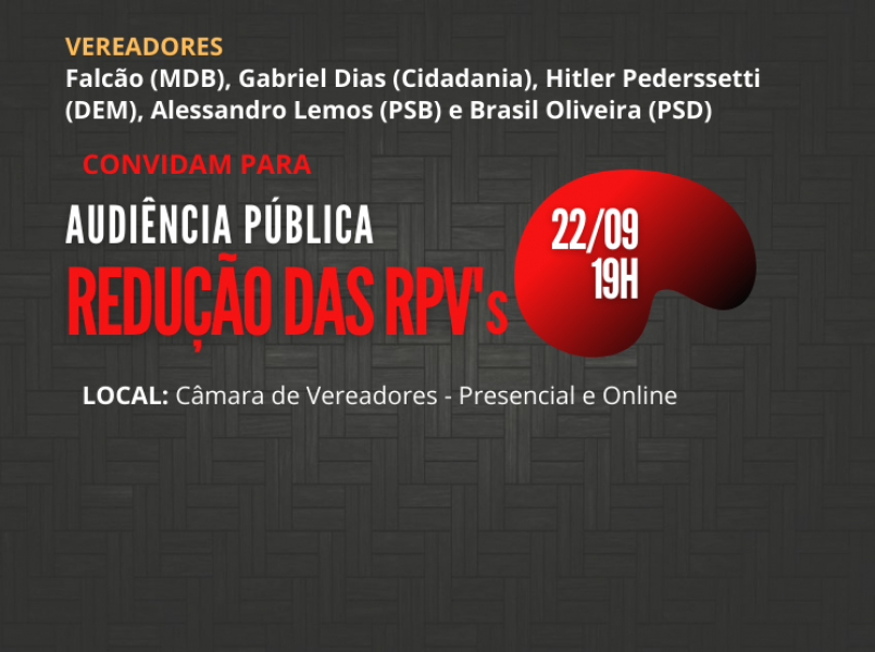 Audiência pública, que tem vereador Falcão, como um dos proponentes, debate a redução do limite das RPVs